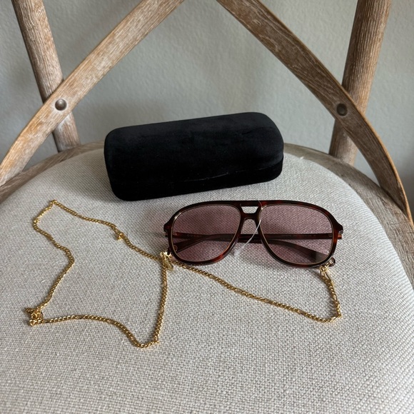 Gucci chain embellished aviator sunglasses - Picture 1 of 9